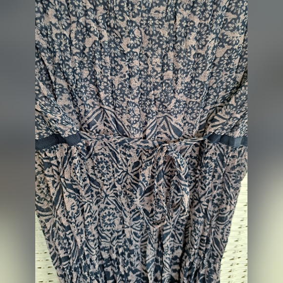 VTG Blouse Womens Blue/ Lt Pink Crinkle Boho Print Peasant Top Size Small - Picture 4 of 12